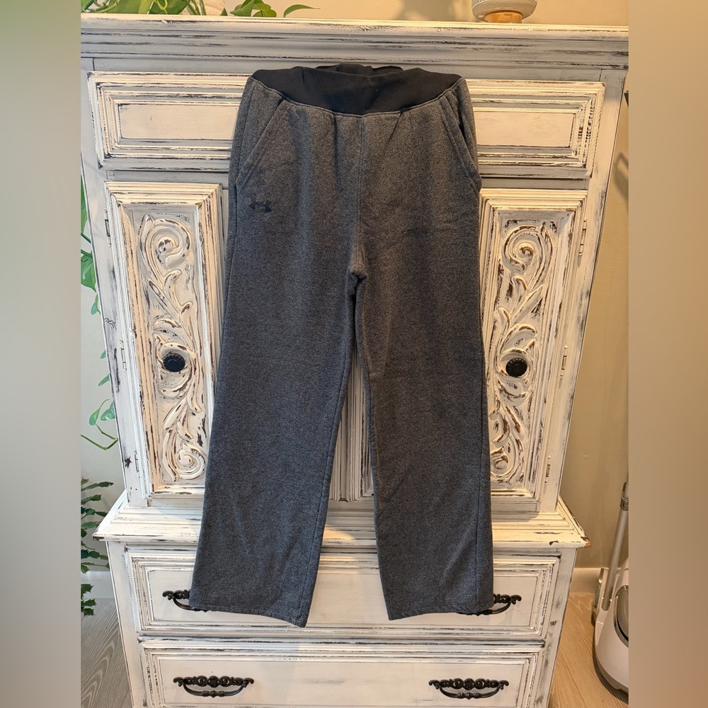 Under Armour Womens Charcoal Gray Fleece wide leg sweatpants